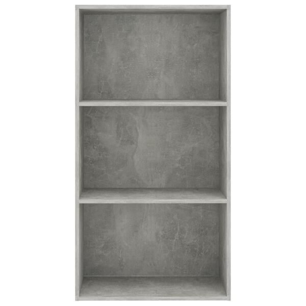 vidaXL B&uuml;cherregal 3 F&auml;cher Betongrau 60x30x114 cm Holzwerkstoff