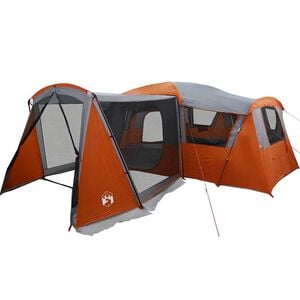 vidaXL Familienzelt f&uuml;r 20 Personen Grau und Orange 745 x 700 x 217 cm
