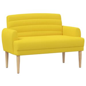 vidaXL Zweisitzer mit Knopfheftung Hellgelb 116 x 67 x 80 cm Stoff
