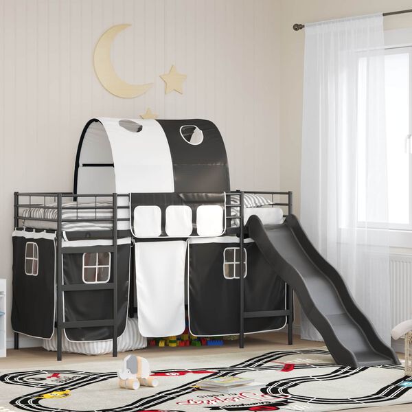 vidaXL Kinder-Etagenbett Schwarz 99,5 x 190 cm Metall