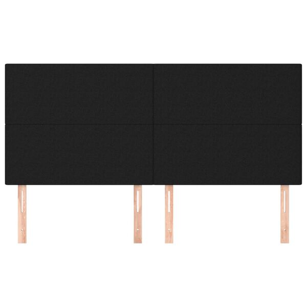 vidaXL Kopfteil Schwarz 160 x 5 x 118/128 cm Stoff