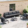 vidaXL Gartensofa-set mit Kissen 6 pcs Schwarz Stahl