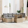vidaXL Garten-Sofa-Set mit Speicher 7 pcs Beige Poly Rattan