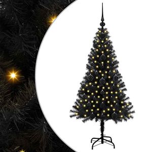 vidaXL Weihnachtsbaum mit 150 LEDs mit St&auml;nder Schwarz 120 cm PVC