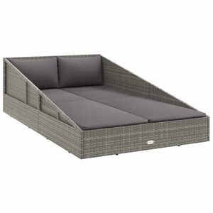 vidaXL Gartenbett Grau 110x200 cm Poly Rattan