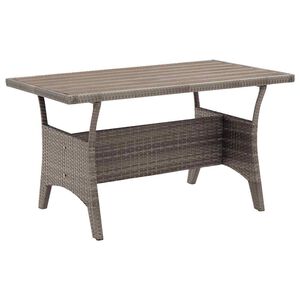 vidaXL Gartentisch Grau 120x70x66 cm Poly Rattan