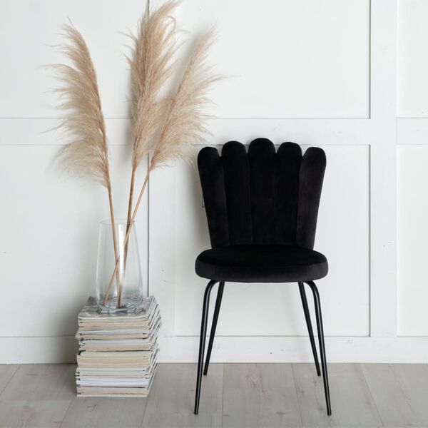 Venture Home Esszimmerst&uuml;hle 2 Stk. Limhamn Samt Schwarz