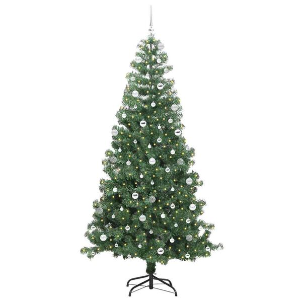 vidaXL Weihnachtsbaum mit 300 LEDs mit St&auml;nder Gr&uuml;n 240 cm PVC