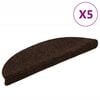 vidaXL Stufenmatten Selbstklebend 5 Stk. 56x17x3 cm Braun Halbrund
