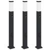 vidaXL Pollerleuchten mit Sensor&Steckdose 3 Stk. 80 cm Schwarz IP44