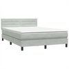 vidaXL Boxspringbett mit Matratze & LED Hellgrau 160x220 cm Samt