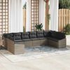 vidaXL Sofa Set mit Kissen 10 pcs Grau Poly Rattan