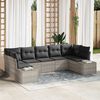 vidaXL Gartensofa-set mit Kissen 7 pcs Hellgrau Poly-Rattan