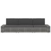 vidaXL Modulares 3-Sitzer-Sofa Poly Rattan Grau