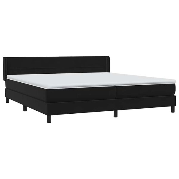 vidaXL Boxspringbett mit Matratze Schwarz 180x210 cm Samt