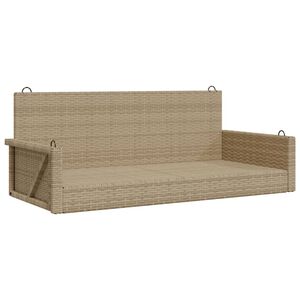 vidaXL H&auml;ngebank Beige 119x56x48 cm Poly Rattan