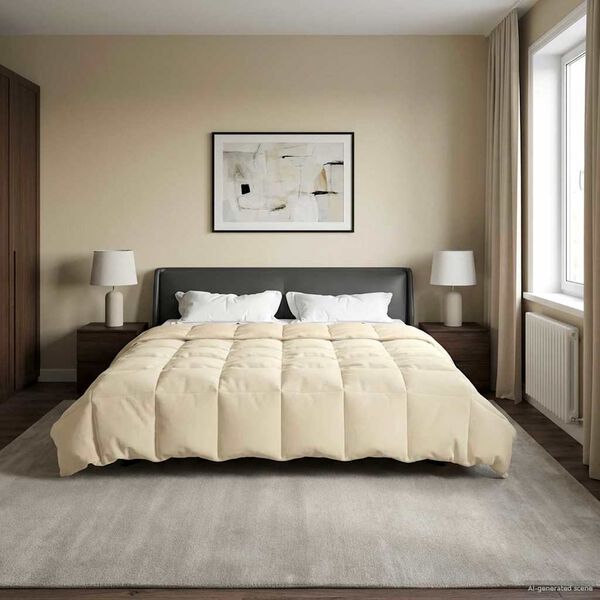 vidaXL Sommerdecke Gepolstert Creme 200 x 240 cm Mikrofaser