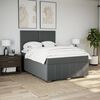 vidaXL Boxspringbett mit Matratze Dunkelgrau 140x200 cm Stoff