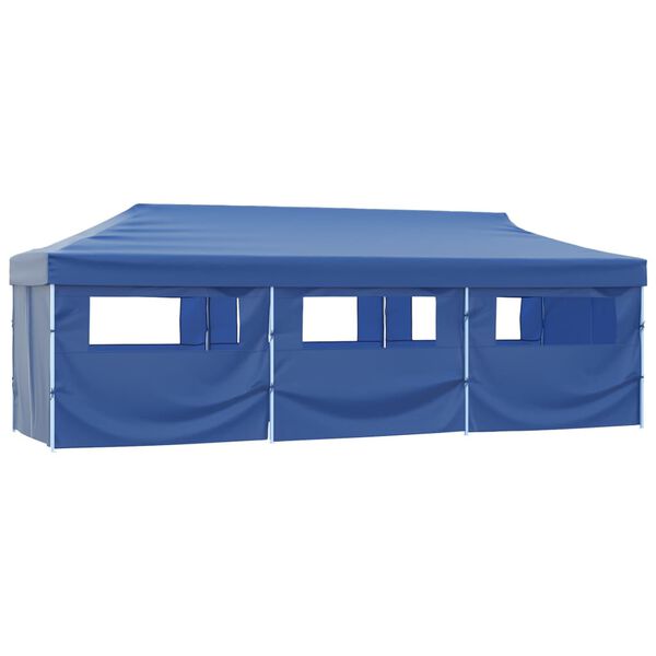 vidaXL Faltzelt Partyzelt Pop-Up mit 8 Seitenw&auml;nden 870x291x315 cm Blau