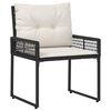 vidaXL Gartenm&ouml;bel-Set mit Kissen 3 pcs Schwarz und Wei&szlig;