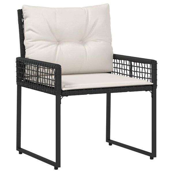 vidaXL Gartenm&ouml;bel-Set mit Kissen 3 pcs Schwarz und Wei&szlig;