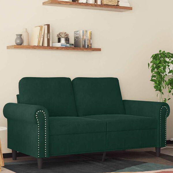vidaXL 2-Sitzer-Sofa Dunkelgrün 120 cm Samt