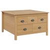 vidaXL Couchtisch mit Schubladen HILL Honigbraun 79,5 x 79,5 x 49 cm
