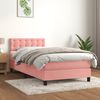 vidaXL Boxspringbett mit Matratze Rosa 100x200 cm Samt