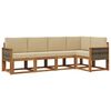 vidaXL Outdoor-Sofagarnitur mit Kissen 5 pcs Natur und Beige Polyester