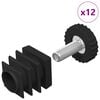 vidaXL M&ouml;bel Leveler Verstellbar 12 pcs Schwarz M6 PP