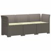 vidaXL 3-Sitzer Garten Sofa mit Kissen Rattan-Look PP Hellgrau