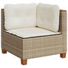 vidaXL 11-tlg. Garten-Sofagarnitur mit Kissen Beige Poly Rattan
