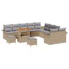 vidaXL Gartensofa-set 13 stk. Beige Poly-Rattan