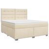 vidaXL Boxspringbett mit Matratze Creme 180 x 200 cm Stoff