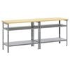 vidaXL Werkbank-Set 2 stk. Beige und Grau 200 x 55 x 85 cm