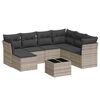 vidaXL 8-tlg. Garten-Sofagarnitur mit Kissen Hellgrau Poly Rattan