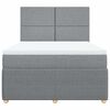 vidaXL Boxspringbett mit Matratze Hellgrau 160x200 cm Stoff