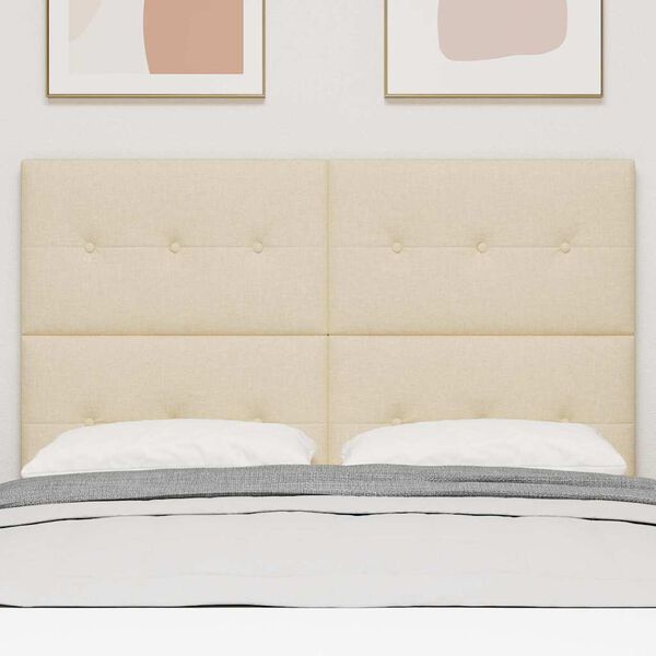 vidaXL Kopfteil mit Kopfteil Creme 160 cm Kunstleder