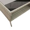 vidaXL Gartensofa 2-Sitzer mit Kissen & Tisch Hellgrau Poly Rattan