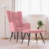 vidaXL Relaxsessel mit Hocker Rosa Samt