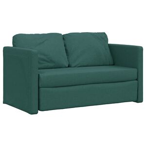 vidaXL Bodensofa mit Schlaffunktion Dunkelgr&uuml;n 112x174x55 cm Stoff