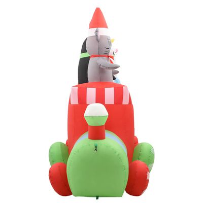 vidaXL Aufblasbarer Pinguin und Maus im Zug Weihnachten LED IP44 350cm