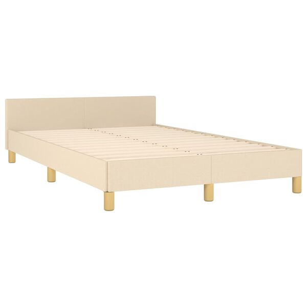 vidaXL Bettgestell ohne Matratze Creme 120x190 cm Stoff
