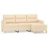 vidaXL 3-Sitzer-Sofa mit Hocker Creme 180 cm Stoff