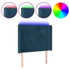 vidaXL LED Kopfteil Dunkelblau 103x16x118/128 cm Samt