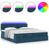 vidaXL Ottoman-Bett mit Matratzen & LEDs Dunkelblau 180x200 cm Samt
