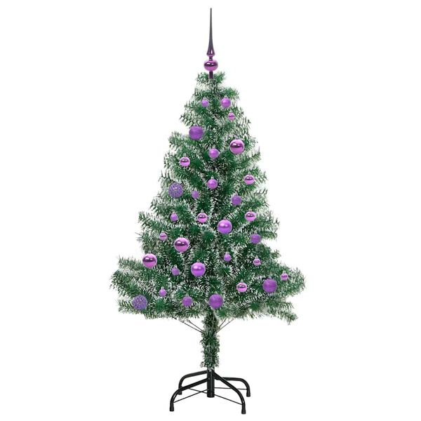 vidaXL K&uuml;nstlicher Weihnachtsbaum beschneit mit LED Licht 150 cm