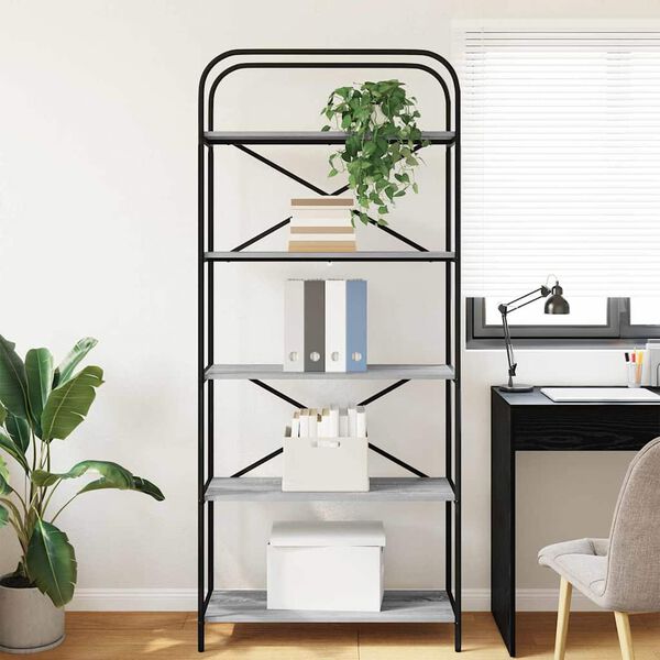 vidaXL B&uuml;cherregal Graues Sonoma 80 x 30 x 183 cm Holzwerkstoff