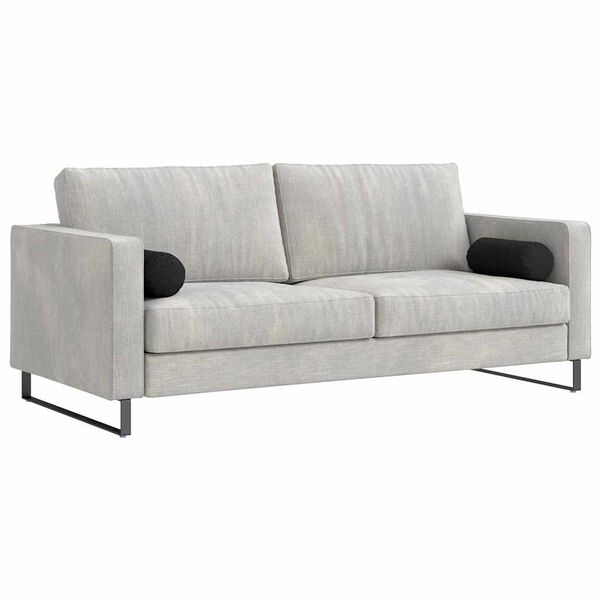 vidaXL Bolsterkissen 2 St&uuml;ck Schwarz &Oslash; 15 x 40 cm Stoff