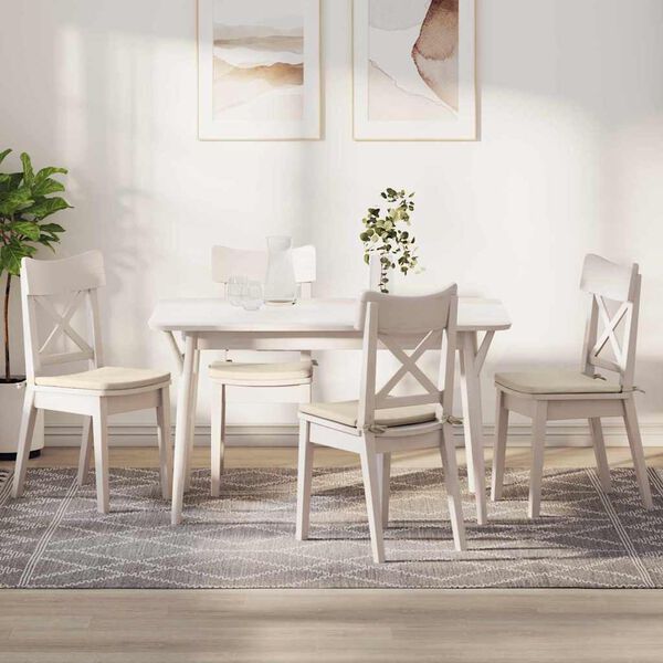 vidaXL Sitzkissen 4 pcs Creme 40 x 40 x 3 cm Cordstoff